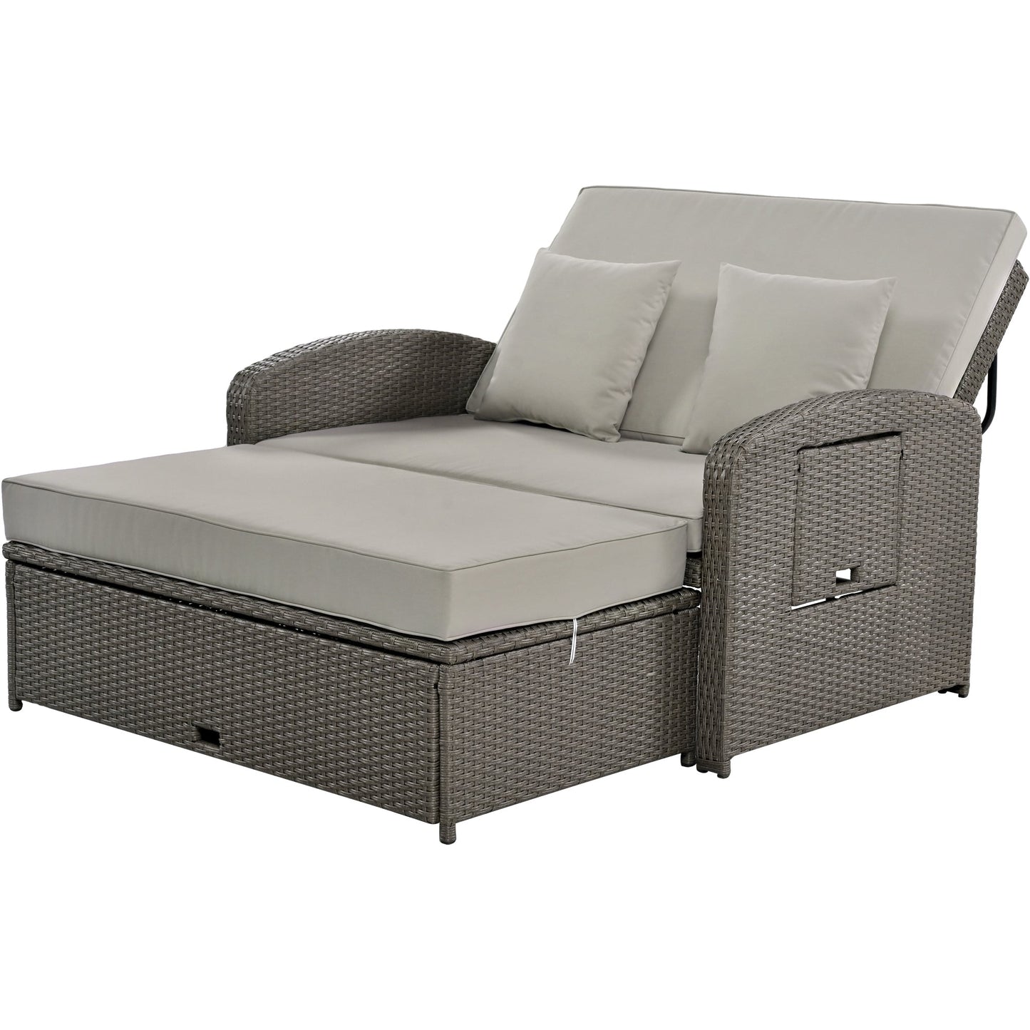 Gray Rattan Chaise Lounge Set: Ultimate Outdoor Comfort for Two