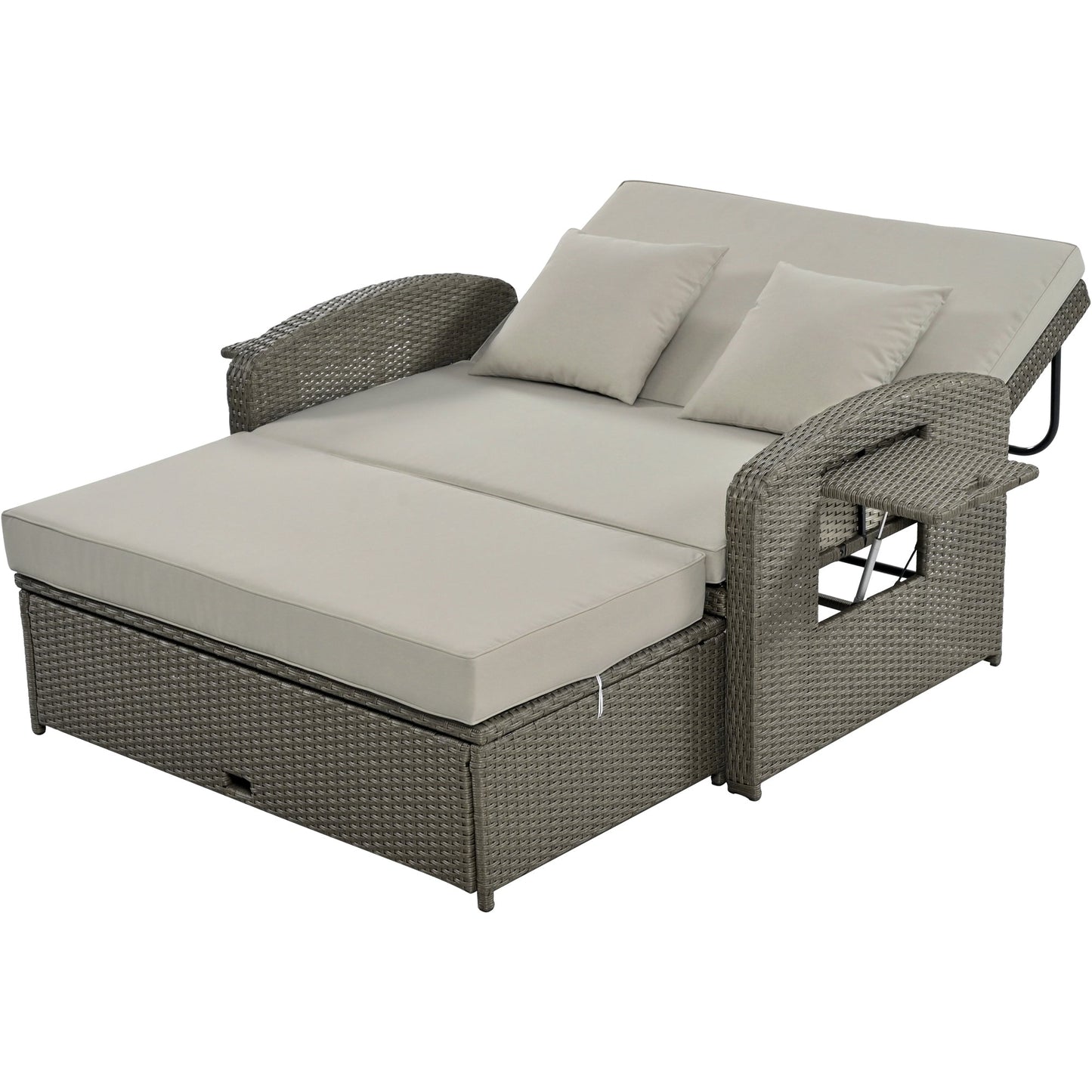 Gray Rattan Chaise Lounge Set: Ultimate Outdoor Comfort for Two