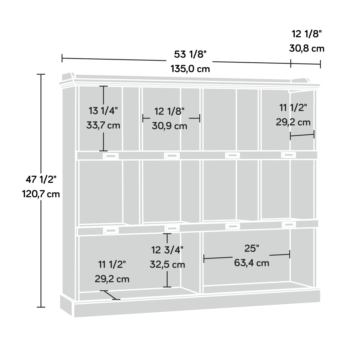 Barrister Lane 10-Cubby Bookcase in Salt Oak