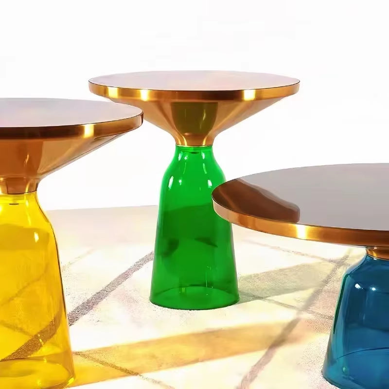 NordicElegance: Round Glass Side Table