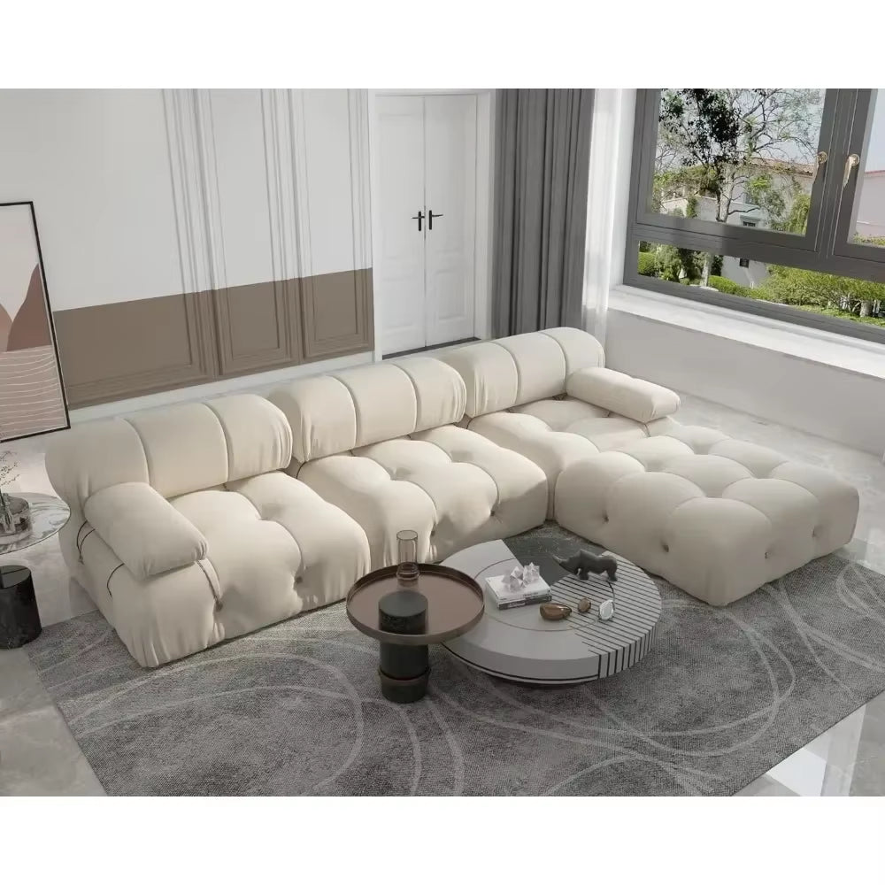 Galaxy Luxe: Modular Sectional Sofa with Ottoman in L-Shape – 4 Seats