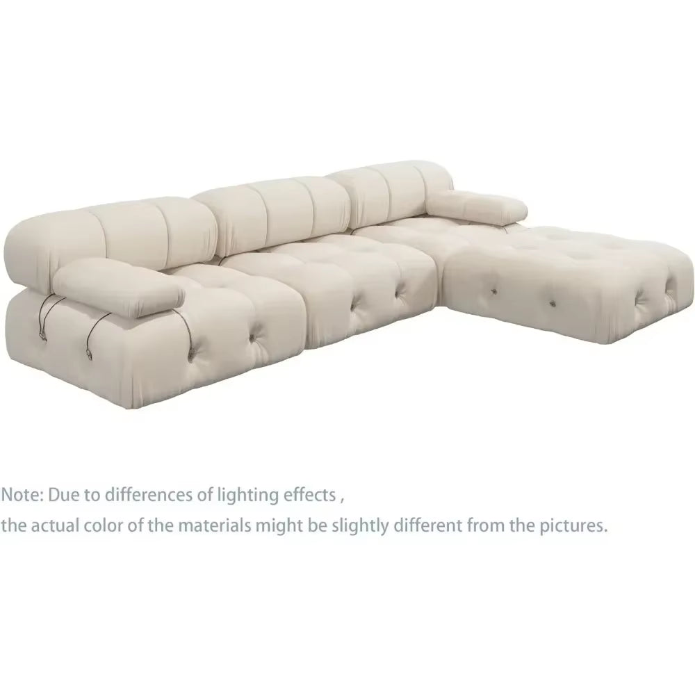 Galaxy Luxe: Modular Sectional Sofa with Ottoman in L-Shape – 4 Seats