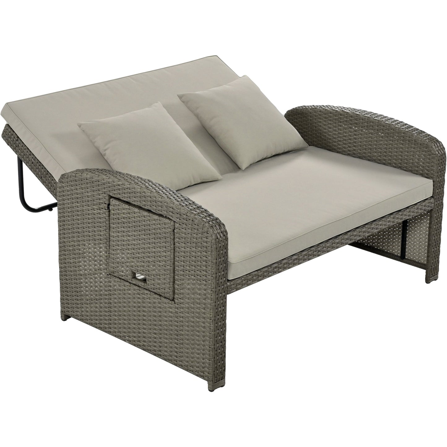 Gray Rattan Chaise Lounge Set: Ultimate Outdoor Comfort for Two