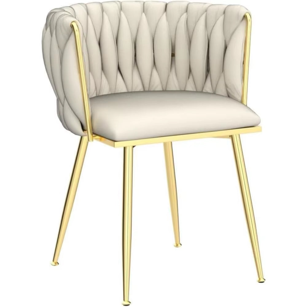 VelvetGlow: Set Dining Chairs with Gold Legs and Elegant Upholstery