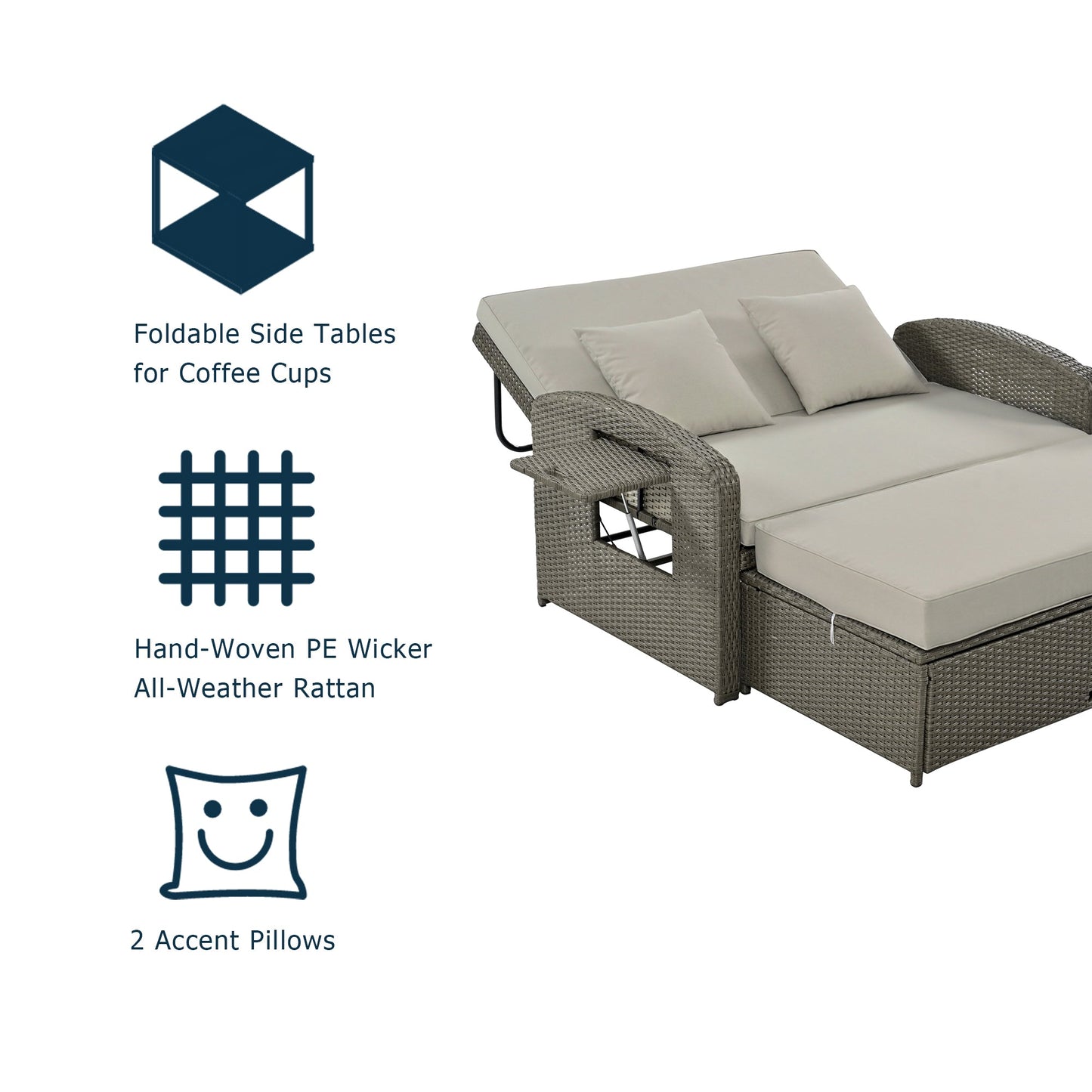 Gray Rattan Chaise Lounge Set: Ultimate Outdoor Comfort for Two