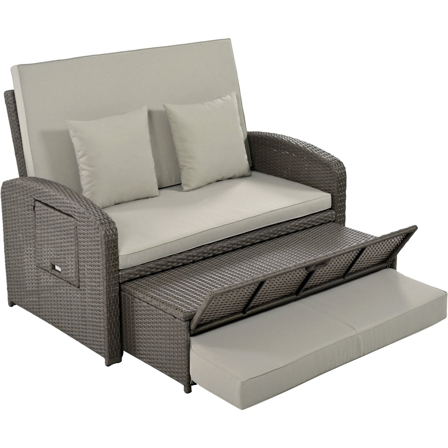 Gray Rattan Chaise Lounge Set: Ultimate Outdoor Comfort for Two