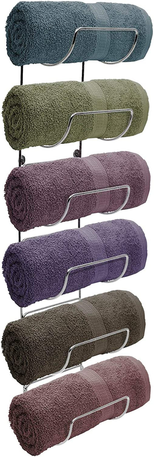 6-Tier Wall-Mounted Towel & Wine Rack – Versatile Organizer for Bathroom, Kitchen, or Bar