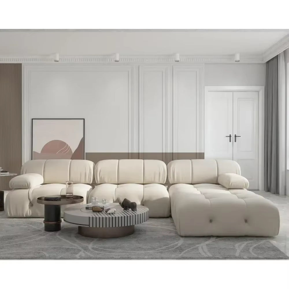 Galaxy Luxe: Modular Sectional Sofa with Ottoman in L-Shape – 4 Seats