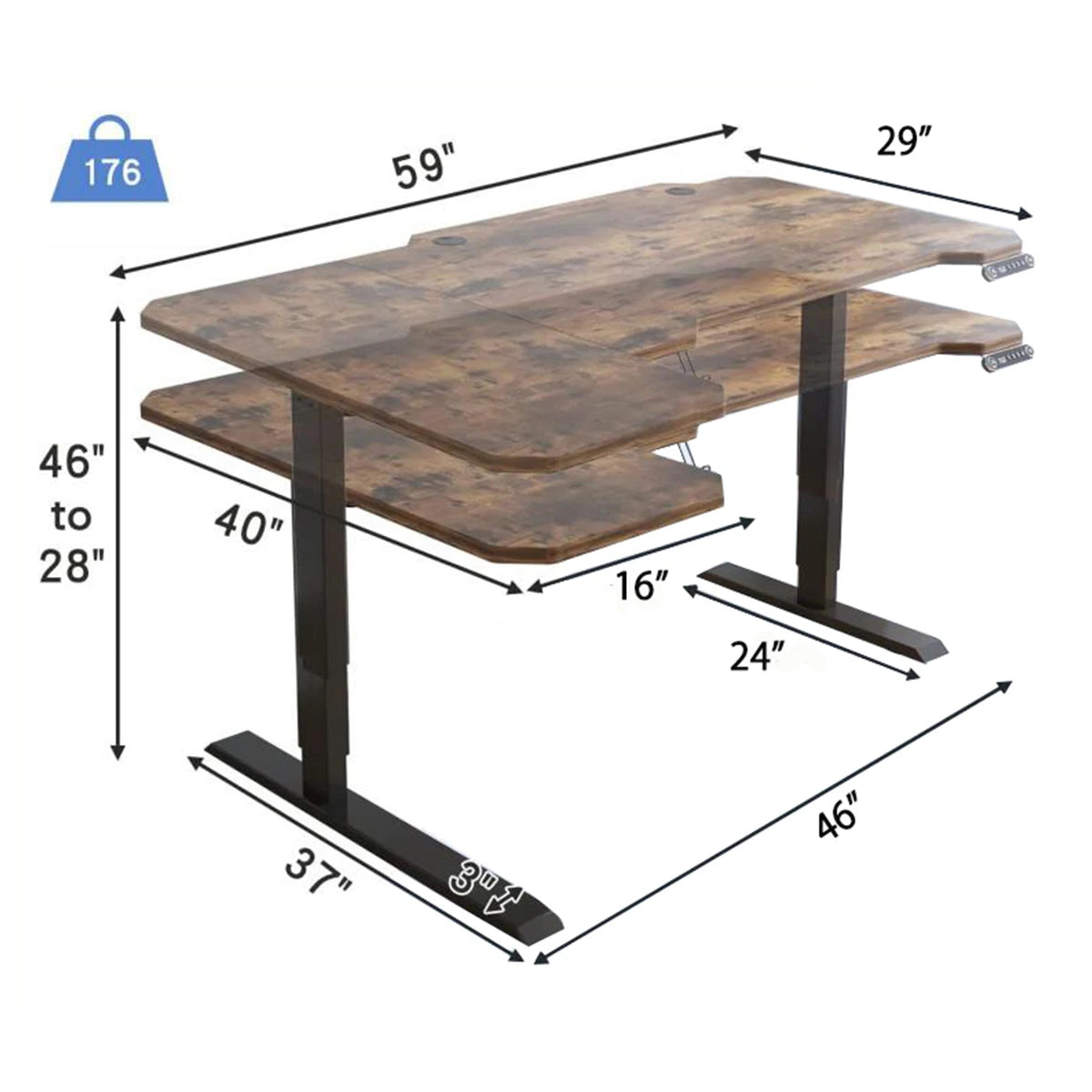 AstroLift: Electric Height-Adjustable Desk for Gaming and Office