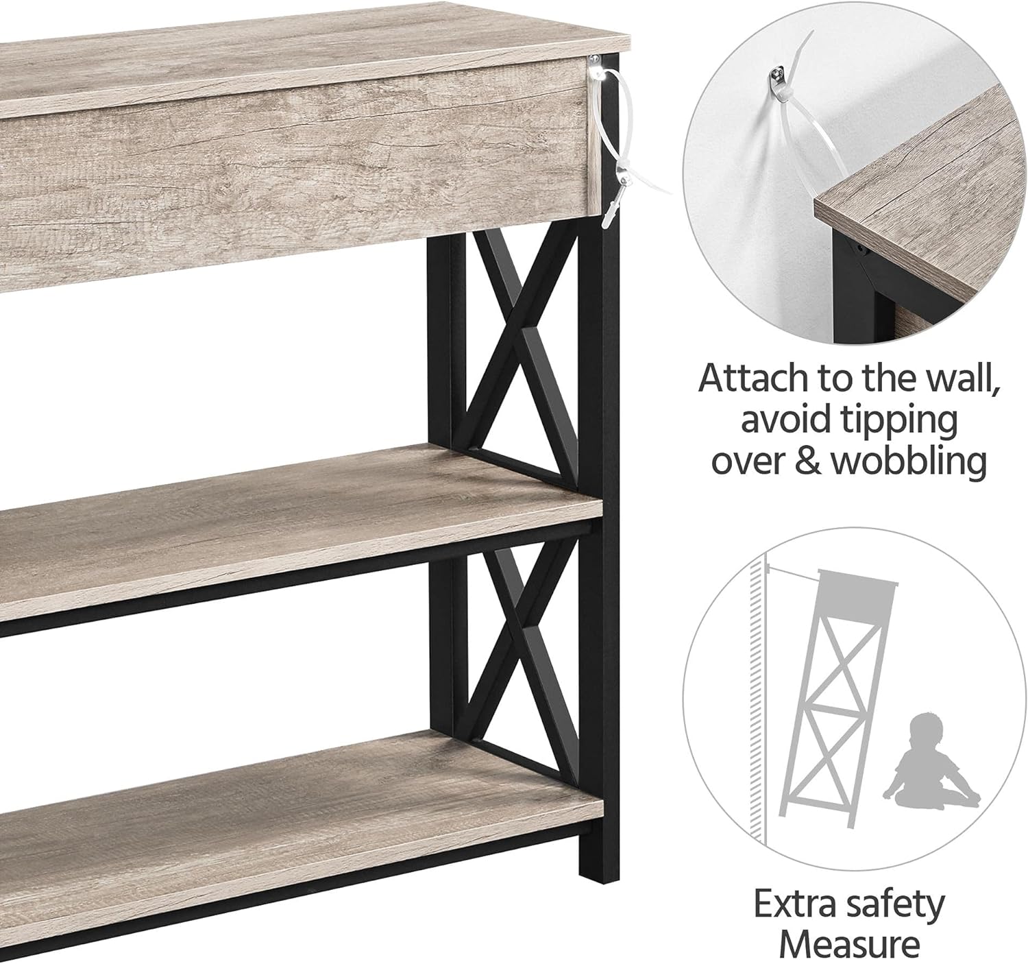 UrbanEdge™ 3-Tier Console Table – Style, Storage & Stability in One