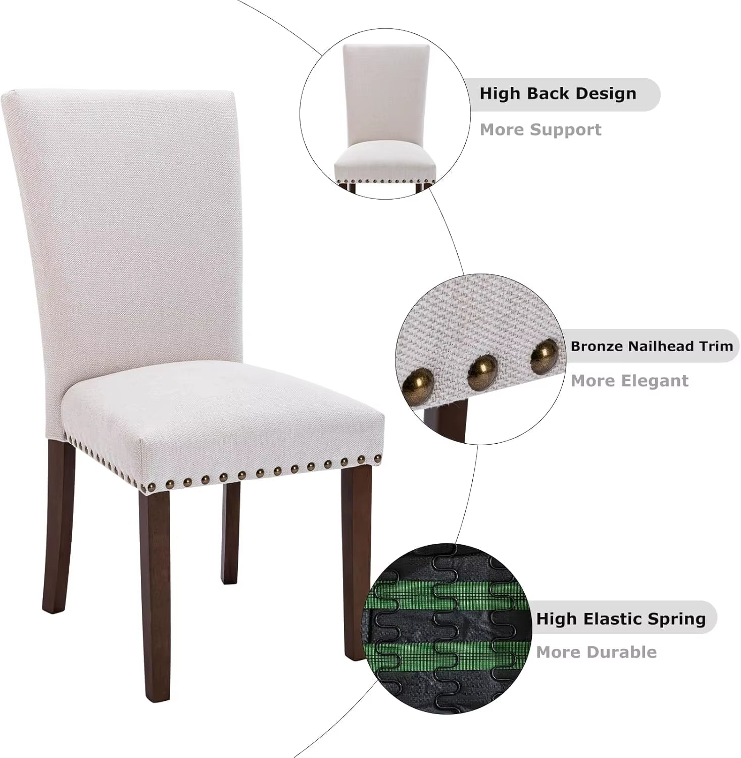 Elegant Prestige: Set of 4 Upholstered Dining Chairs