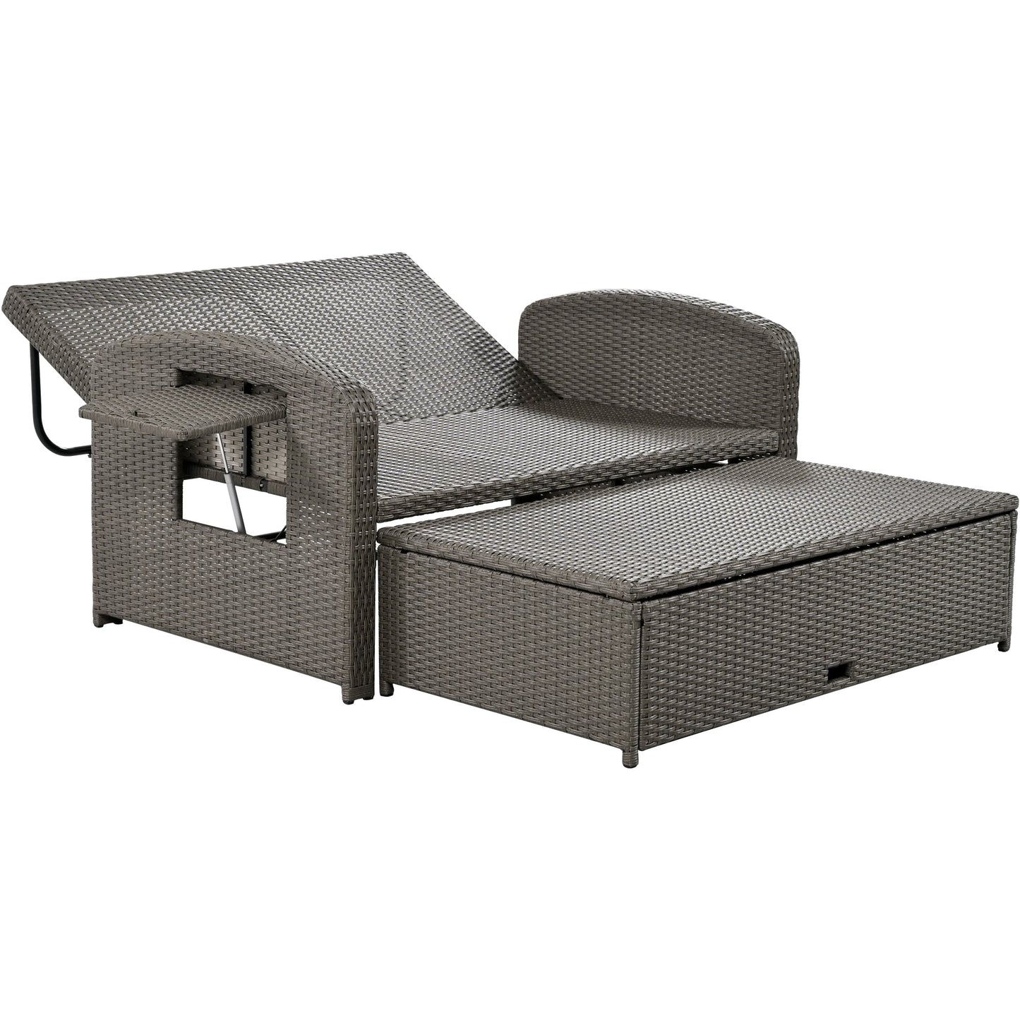 Gray Rattan Chaise Lounge Set: Ultimate Outdoor Comfort for Two