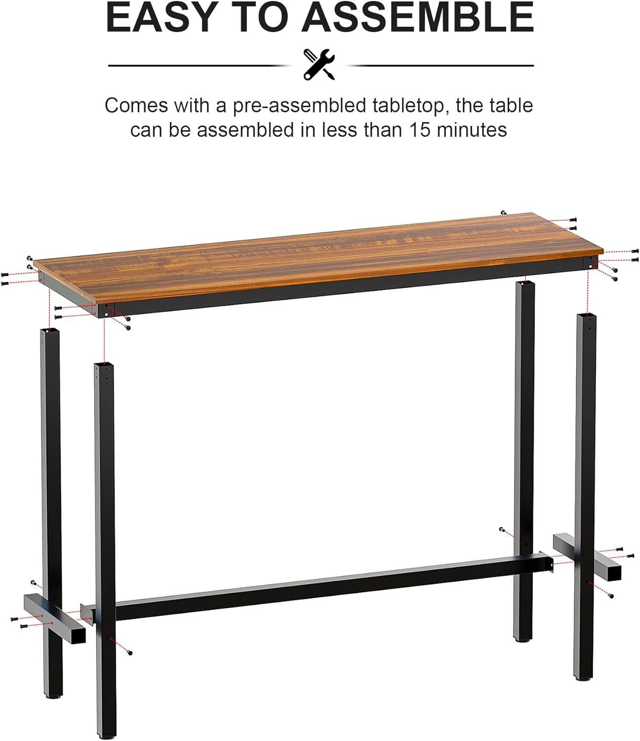 Urban Loft Bar Table – Sleek & Sturdy High-Top for Dining, Drinks & More