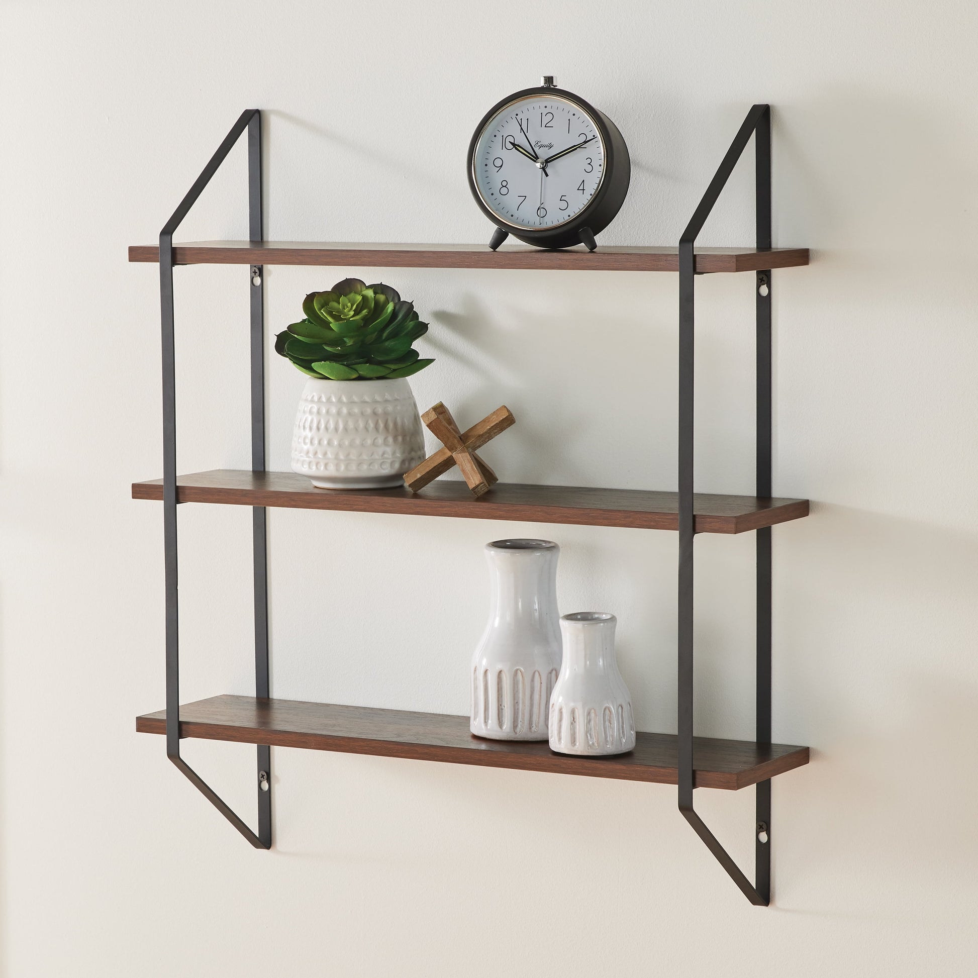 3-Tier Wood Bracket Shelves – Stylish & Functional Storage 