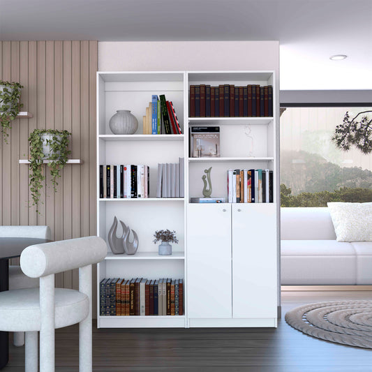 Veta Set of 2 Modern Bookshelves – Elegant and Functional Design in White