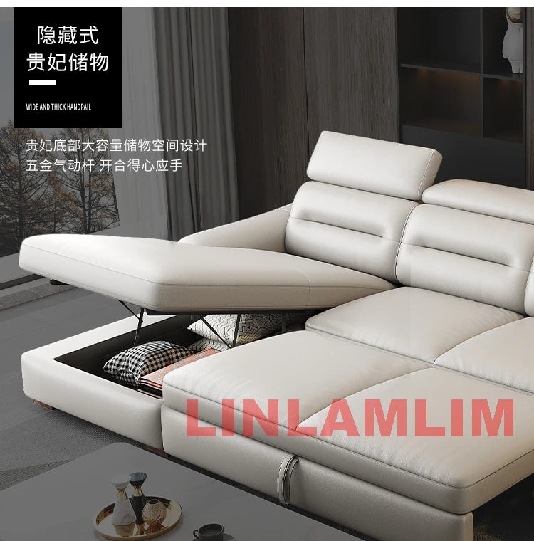 MANBAS SmartLounge: Electric Reclining Sleeper Sofa with Storage Compartment