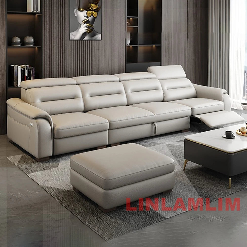 MANBAS SmartLounge: Electric Reclining Sleeper Sofa with Storage Compartment