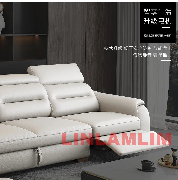 MANBAS SmartLounge: Electric Reclining Sleeper Sofa with Storage Compartment