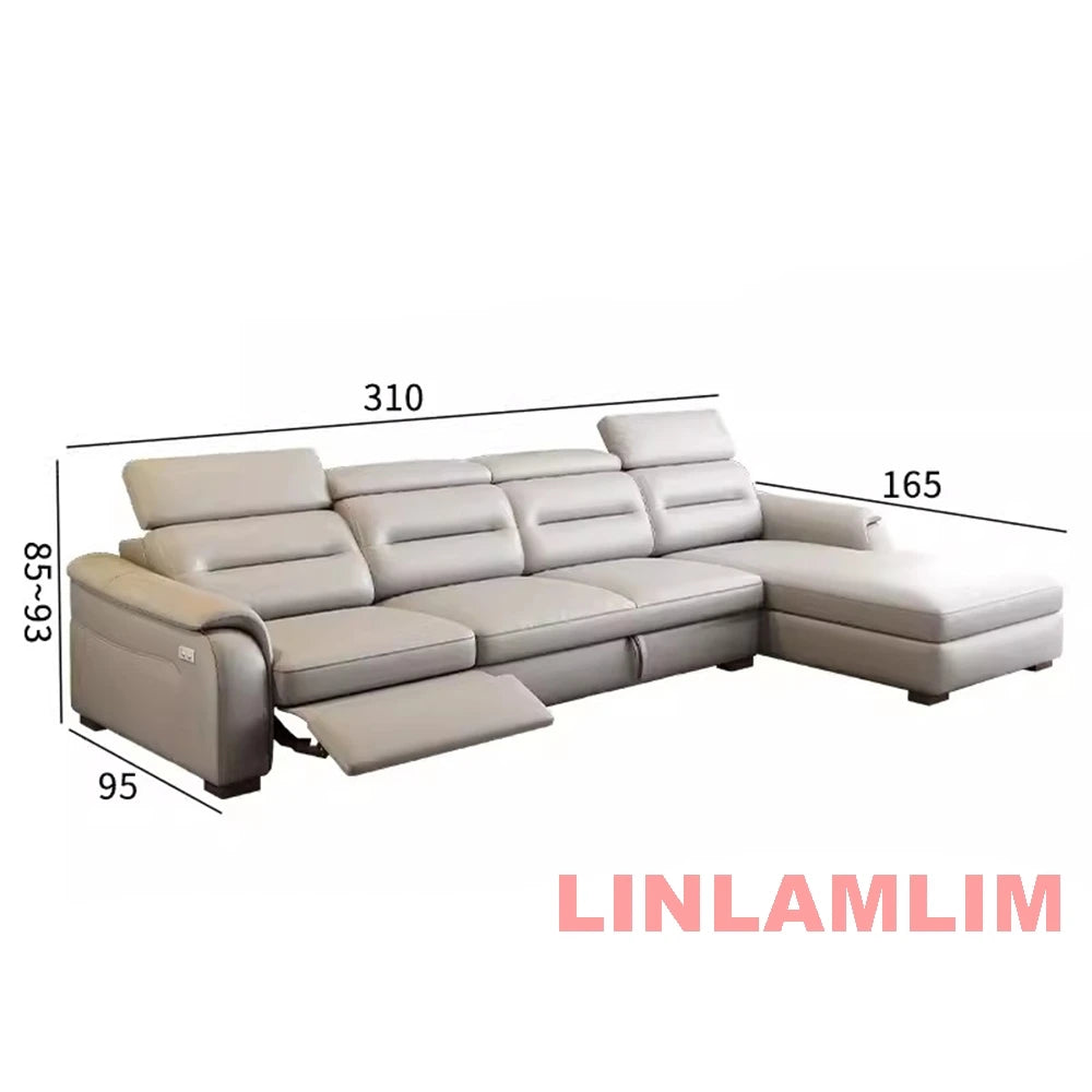 MANBAS SmartLounge: Electric Reclining Sleeper Sofa with Storage Compartment