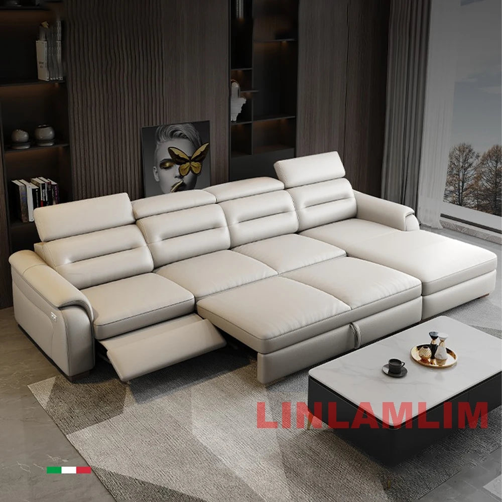 MANBAS SmartLounge: Electric Reclining Sleeper Sofa with Storage Compartment