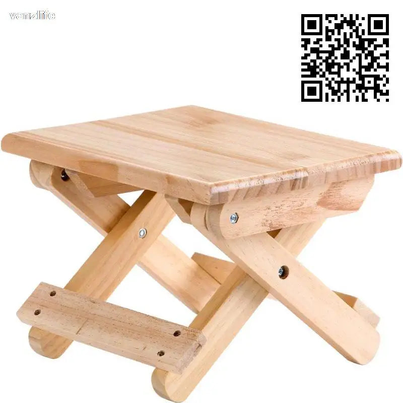 Ultralight Foldable Stool in Solid Wood for Outdoor and Home Use