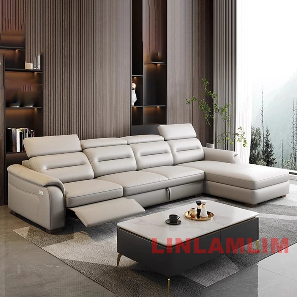 MANBAS SmartLounge: Electric Reclining Sleeper Sofa with Storage Compartment