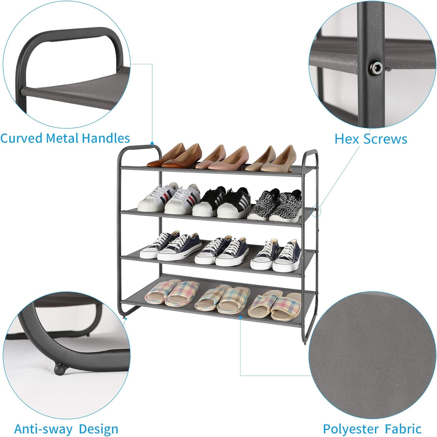 4-Tier Fabric Shoe Rack: Organize Your Space with Style