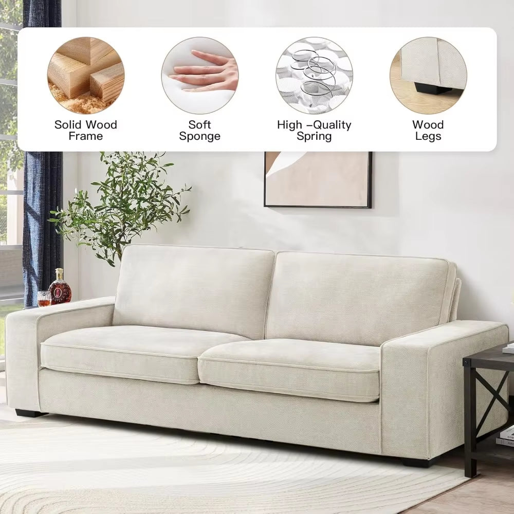 Celestia Lux: 3-Seater Dream Sofa in Chenille with Detachable Backrest