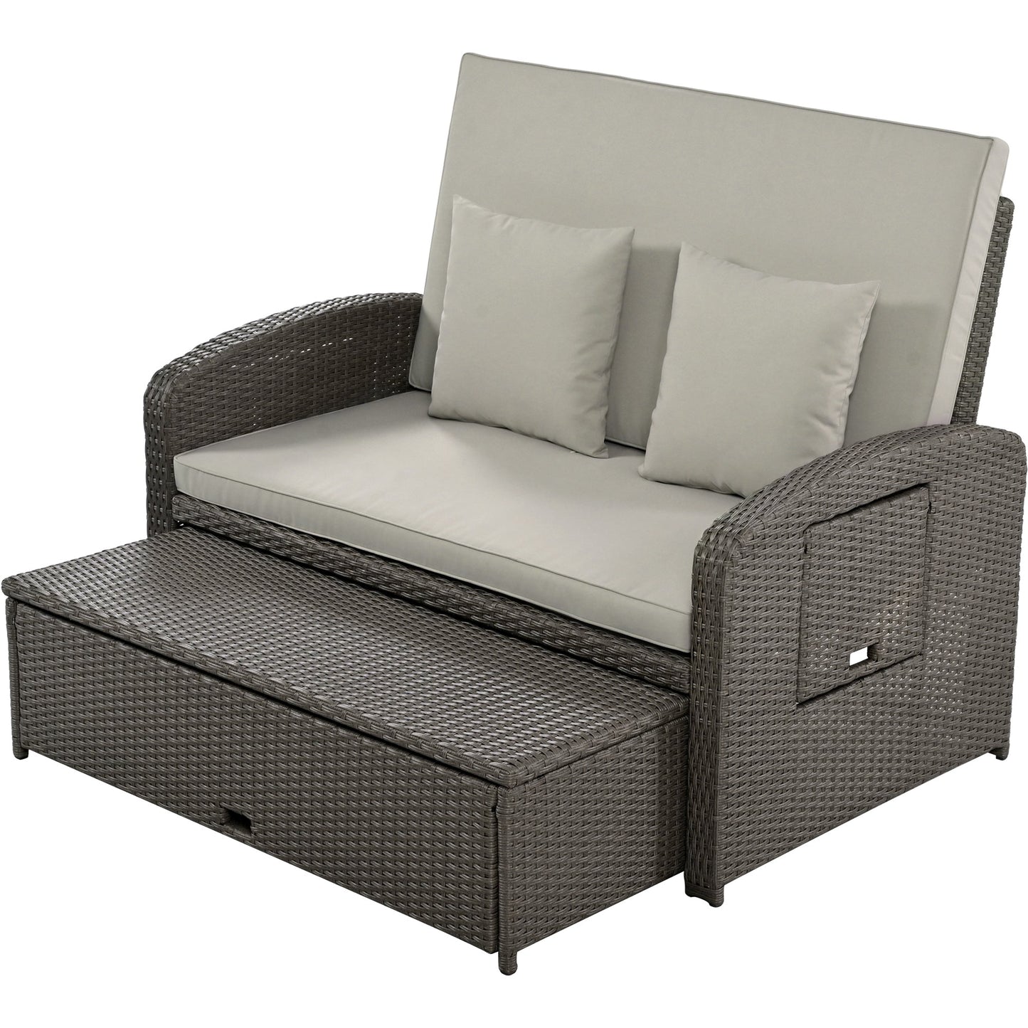 Gray Rattan Chaise Lounge Set: Ultimate Outdoor Comfort for Two