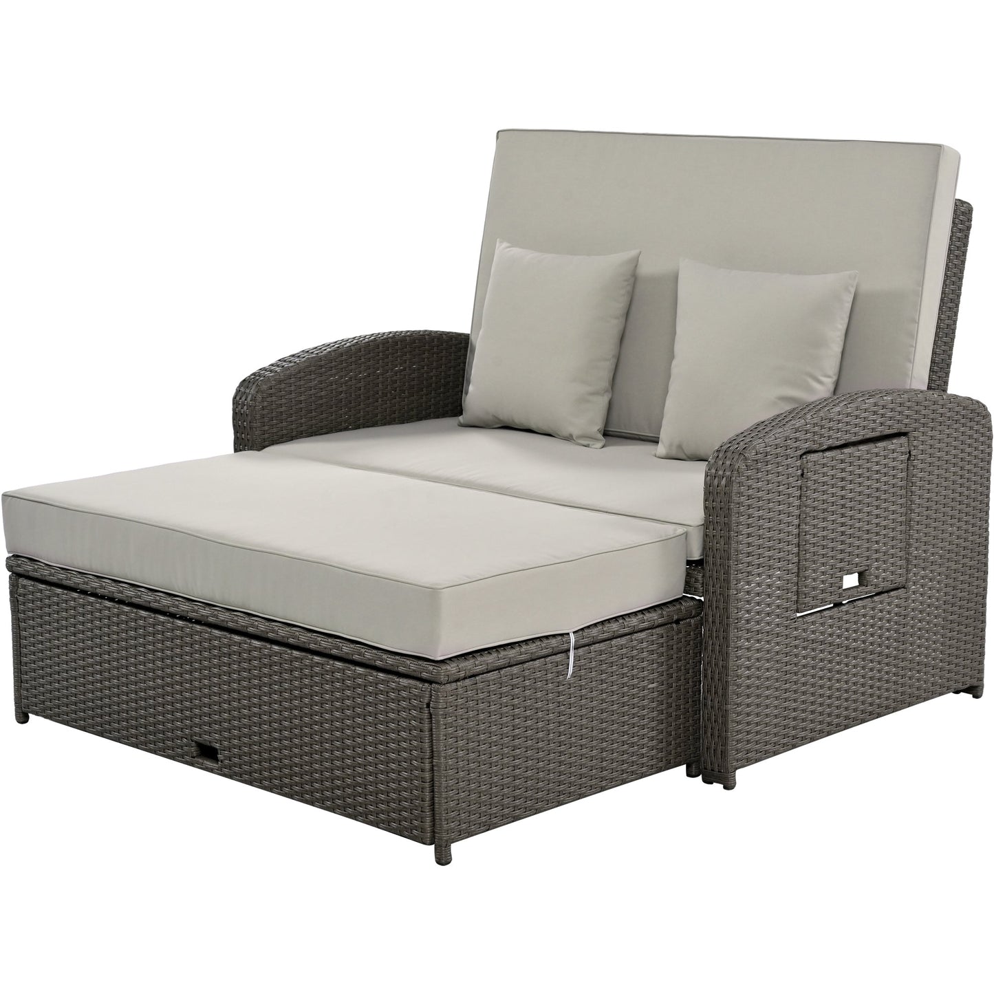 Gray Rattan Chaise Lounge Set: Ultimate Outdoor Comfort for Two