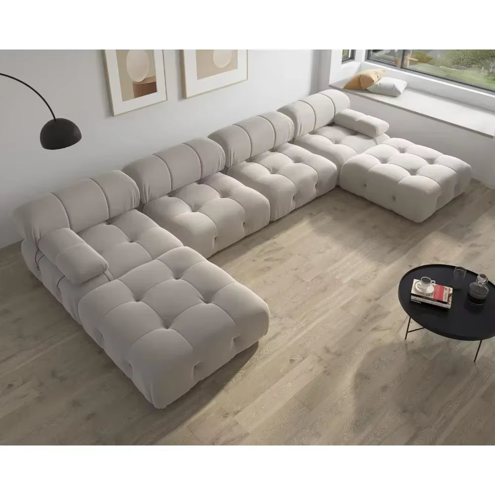 Galaxy Luxe: Modular Sectional Sofa with Ottoman in L-Shape – 4 Seats