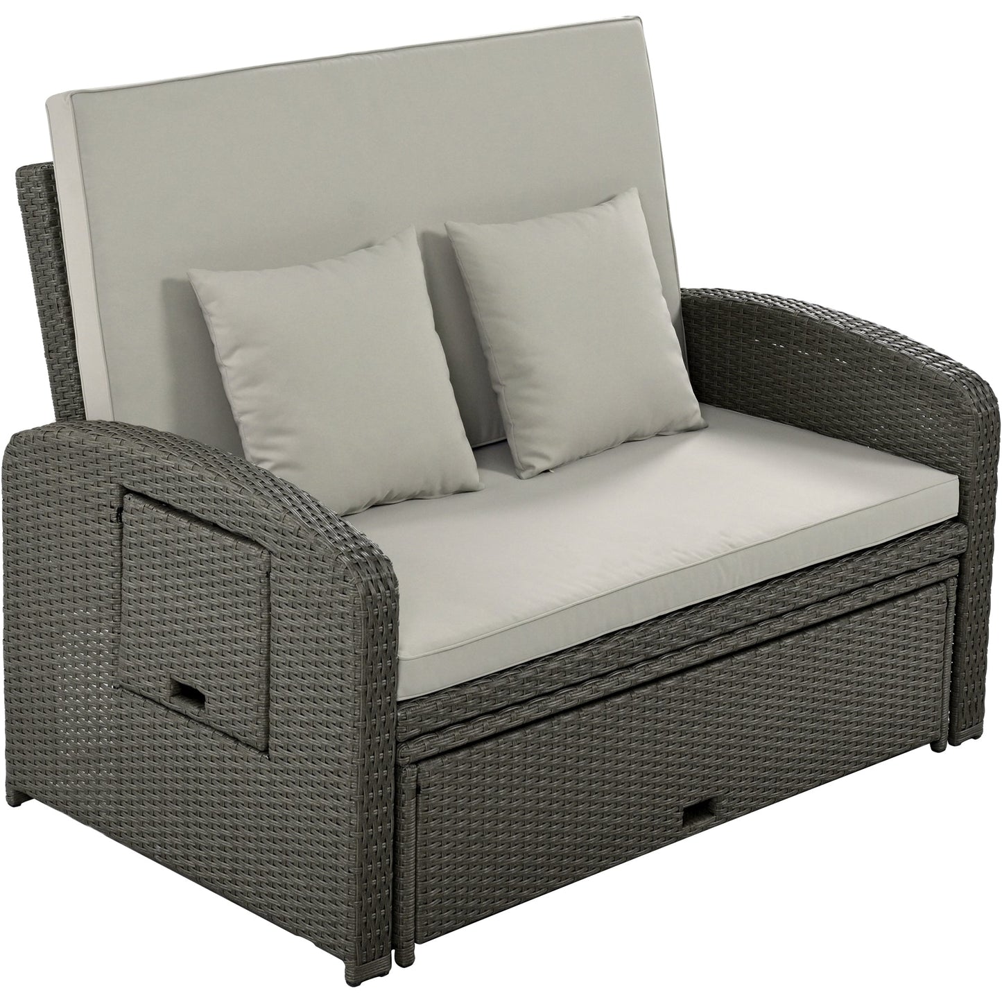 Gray Rattan Chaise Lounge Set: Ultimate Outdoor Comfort for Two